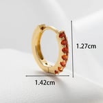 Orange / 1 Piece Simple Series Classic Round Copper  Gold Color Zircon Women's Hoop Earrings 